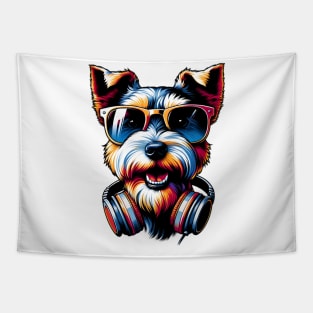 Glen of Imaal Terrier Smiling DJ with Energetic Tracks Tapestry