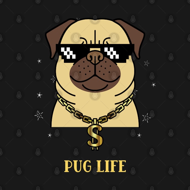 Pug life, funny cartoon dog by Rdxart