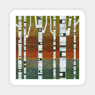 Birches with Blue and Orange Magnet