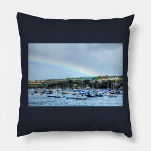 Rainbow Over Falmouth Harbour Pillow
