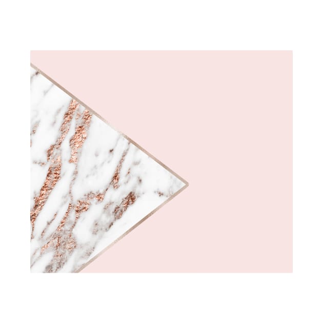 Blush pink geo - hint of rose gold marble by marbleco