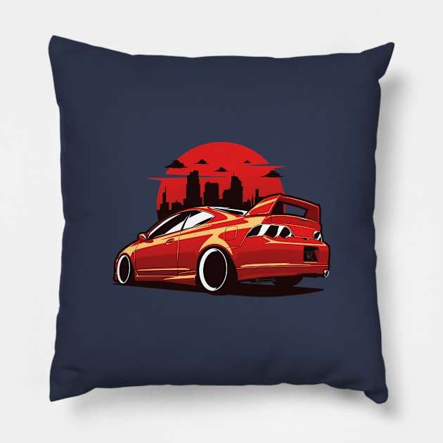 Red Integra Acura Type R Pillow by KaroCars