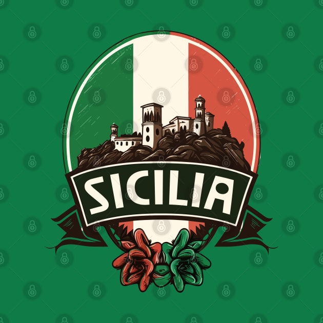 Sicilia / Retro Italian Region Design by DankFutura