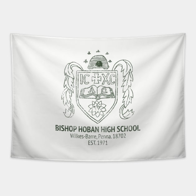 1970s Bishop Hoban High School Logo Recreation (GREEN - FADED) Tapestry by bradjbarry