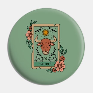 Funny Taurus Zodiac Sign - Taurus Tarot Card Pin