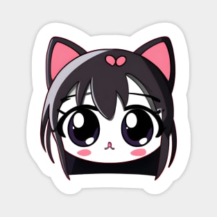 Anime Black Cat Girl With Shinny Eyes Magnet