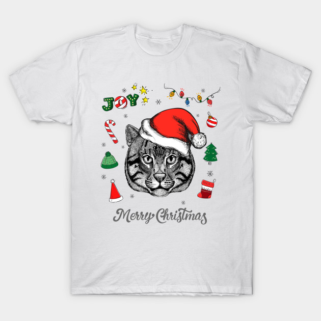 Merry Christmas Cat Merry Christmas T Shirt Teepublic
