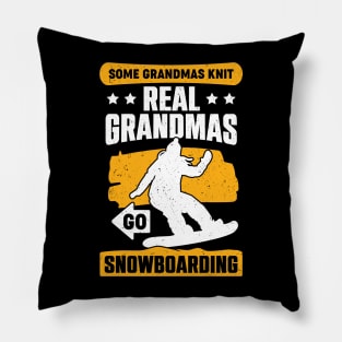 Snowboarding Grandma Snowboarder Old Woman Gift Pillow