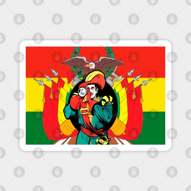 Bolivian flag corsair Magnet by Marccelus