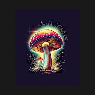 Magic Mushroom in Colorful Magical Light T-Shirt