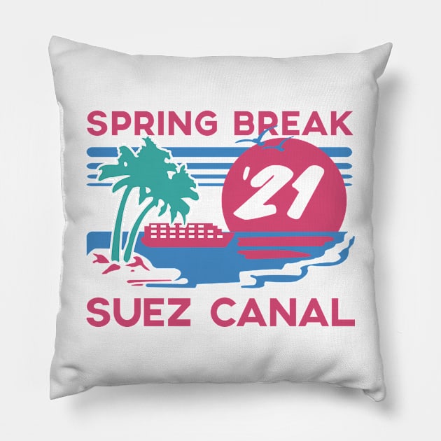 Spring Break - Suez Canal Pillow by Polomaker