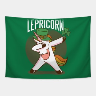 St Patricks Day Girls Dabbing Unicorn Leprechaun Lepricorn Tapestry