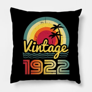 Vintage 1922 Made in 1922 101th birthday 101 years old Gift Pillow