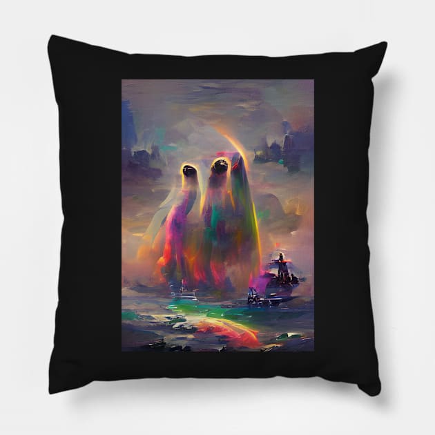 STYLISH GHOSTS ON HALLOWEEN Pillow by sailorsam1805