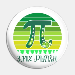 3.14% Pirish Saint Patricks Day Green Math Geek Pi Day Pin