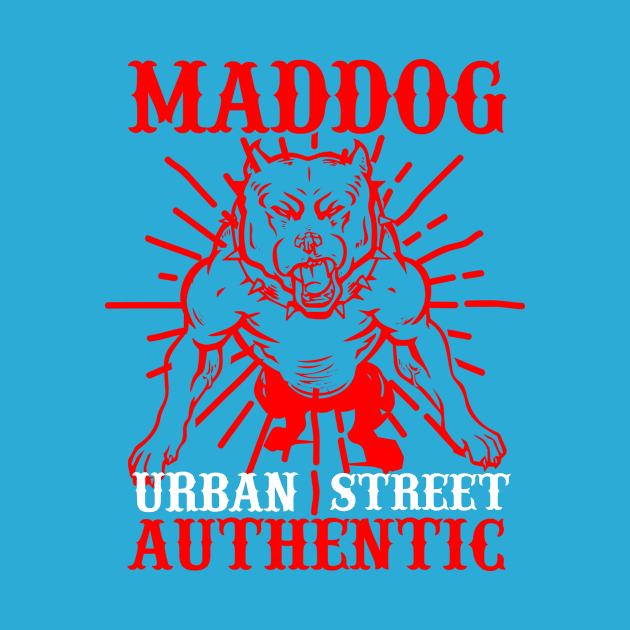 MAD DOG  Bulldog Art Design Gift Tshirt by gdimido