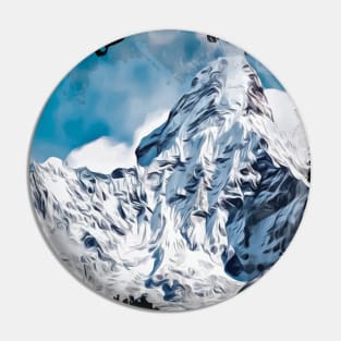 Snowy mountain artwork Pin