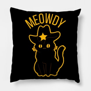 Meowdy Texas Cowboy Cat Pillow