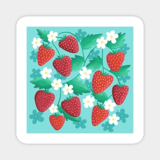 Summer Strawberry Patch Magnet