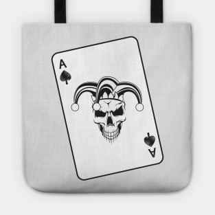 Evil Jester Ace of Spades Skull Playing Card Tote