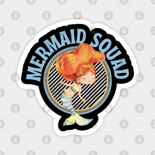 Mermaid Squad Magnet by Pixel Threads 