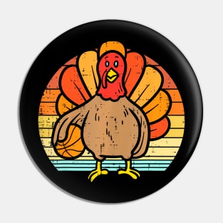 Turkey Basketball Thanksgiving Sports Men Girls Pin