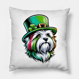 Maltese Dog Enjoys Saint Patrick's Day Festivities Pillow