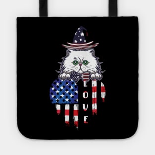 Cat Loves America/ Fourth of July Tote