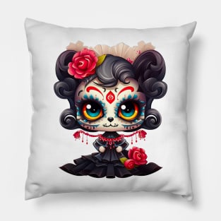 Dia de los Muertos Cat #4 Pillow