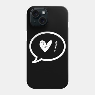 White heart and an exclamation point Phone Case