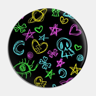 Neon Scribbles Pin