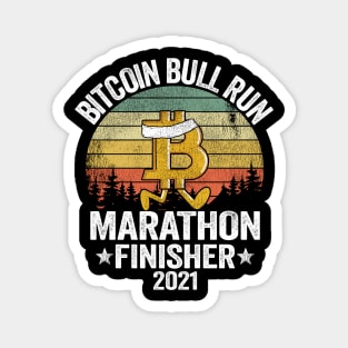 Bitcoin Bull Run Marathon Finisher 2021 BTC Gift Vintage Cryptocurrency Magnet