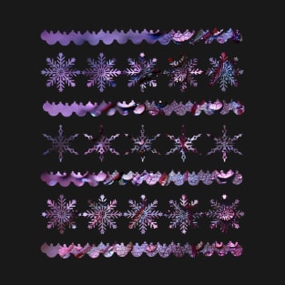 Purple Christmas Snowflake Design T-Shirt