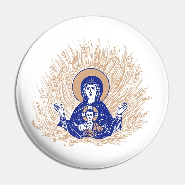 The Unburnt Bush | The Burning Bush | Divine Vision | Blue Gold Pin by EkromDesigns