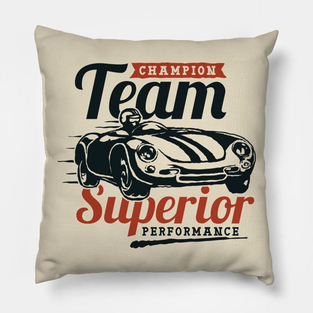 Champion Team Superior Performance Vintage Design Pillow by Jarecrow 