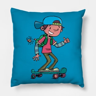 boy on a skateboard Pillow