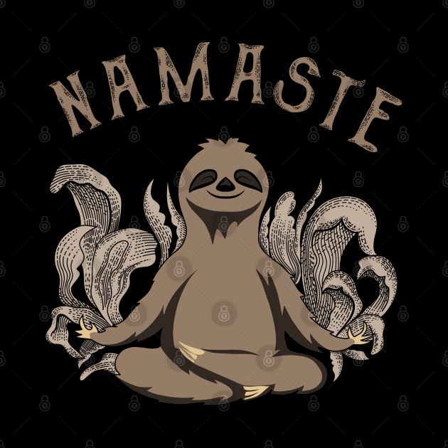 Yoga Namaste Sloth by mybeautypets