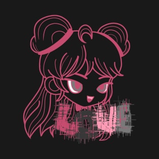 Pink girl with black love T-Shirt