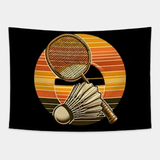 Retro Badminton Graphic Tapestry