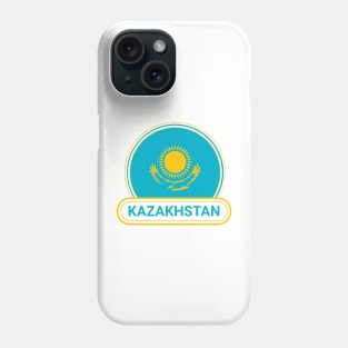 Kazakhstan Country Badge - Kazakhstan Flag Phone Case