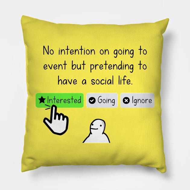 Interested antisocial Pillow by hungryfatcat