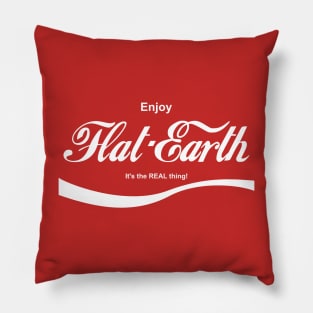 Enjoy Flat Earth The Real Thing Logo Pillow