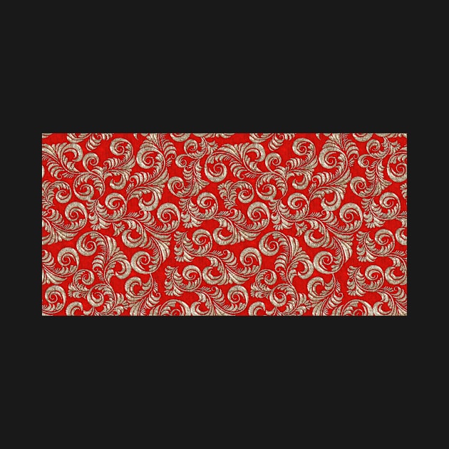 Red Glitter Floral Pattern by FloralPatterns