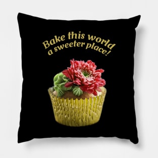 Floral cupcake with buttercream cactus flower frosting Pillow