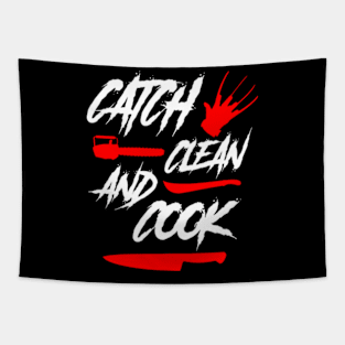 Scary Catch Clean and Cook Tapestry