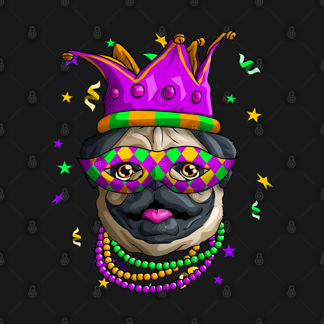 Disover Mardi Gras Pug Funny Pugs Carnival Jester Beads Party Gift - Mardi Gras Louisiana New Orleans Nol - T-Shirt