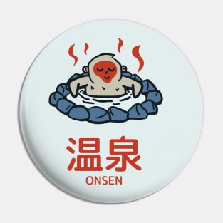 Snow Monkey Relaxing in Onsen Pin