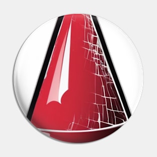 Futuristic Red Traffic Cone Illustration No. 967 Pin