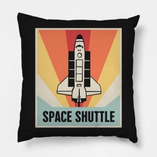 Vintage Style Space Shuttle Poster Pillow