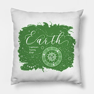 Earth - Element of Capricorn, Taurus & Virgo signs Pillow